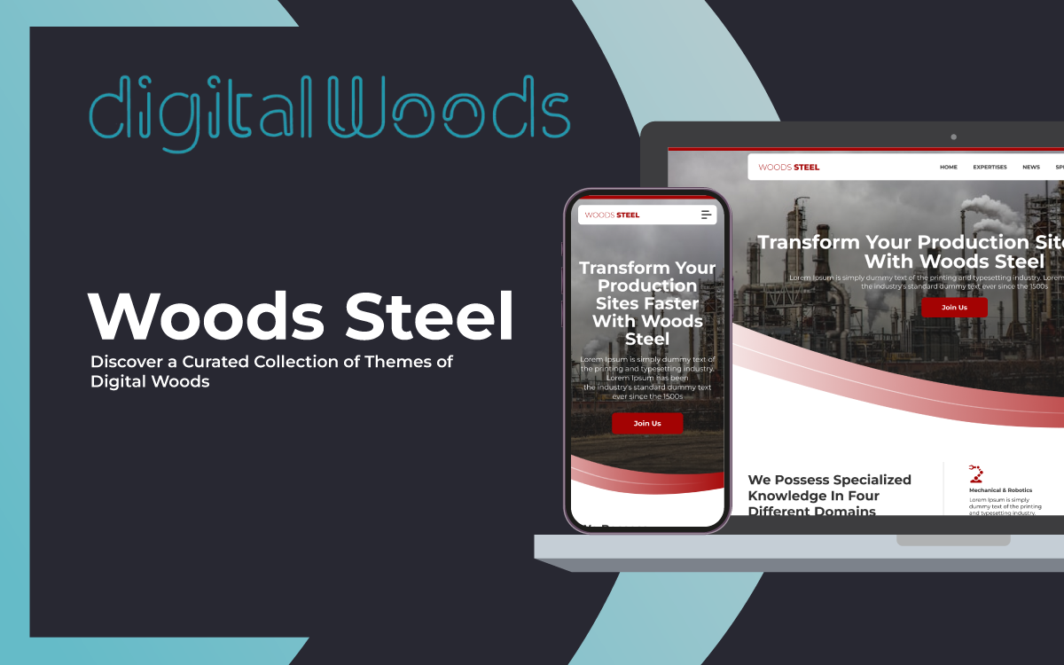 Woods Steel is a HubSpot theme designed for manufacturing businesses, offering a blend of sophistication and practicality. It provides a strong online presence that caters to various industries within manufacturing.