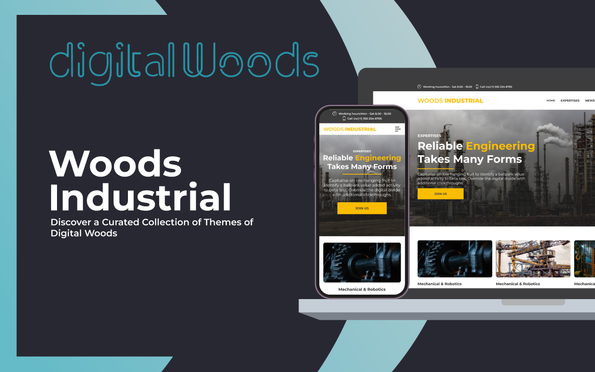 Woods Industrial, a HubSpot theme, merges industrial aesthetics with practicality. Featuring an intuitive design, it ensures a seamless user experience on various devices. Customize it effortlessly to represent your brand, making it the ideal choice for a professional online presence in the industrial sector.